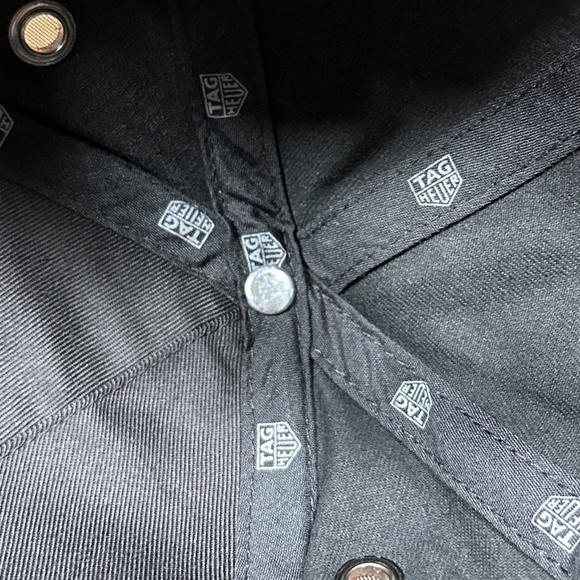 Tag Heuer Watches Embroidered Logo Black Red Strapback Cap Hat - Picture 6 of 8